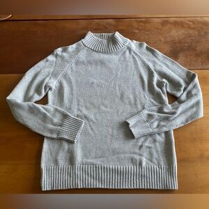 JEANNE PIERRE Light Gray Natural Fiber Turtleneck Sweater in 100% cotton